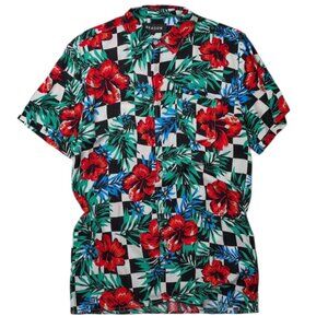 FLORAL CHECK SHORT SLEEVE SHIRT